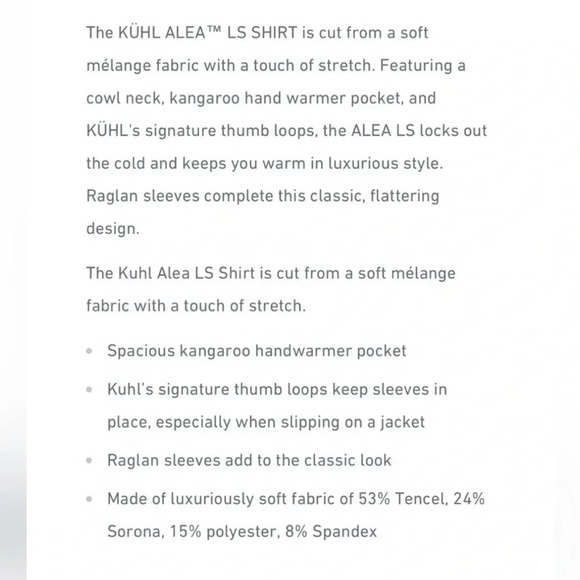 KUHL Alea Long Sleeve Raglan Cowl Neck Pullover Women’s size XS - Picture 11 of 13